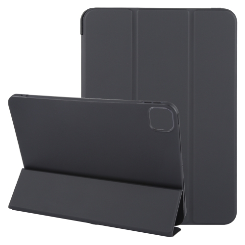 

For iPad Air 11 2024 GEBEI 3-folding Holder Shockproof Flip Leather Tablet Case(Black)