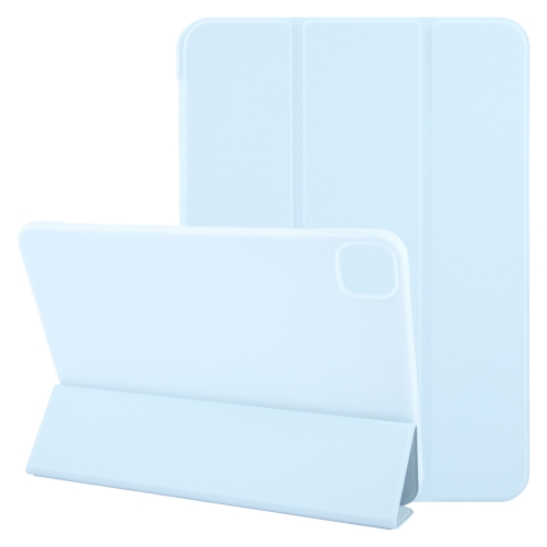 

For iPad Pro 11 2024 GEBEI 3-folding Holder Shockproof Flip Leather Tablet Case(Sky Blue)