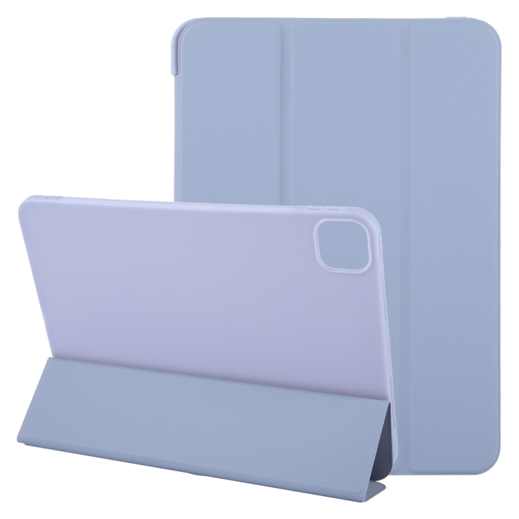 

For iPad Air 13 2025 / 2024 GEBEI 3-folding Holder Shockproof Flip Leather Tablet Case(Light Purple)