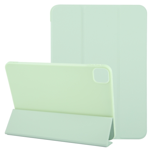 

For iPad Air 13 2025 / 2024 GEBEI 3-folding Holder Shockproof Flip Leather Tablet Case(Green)