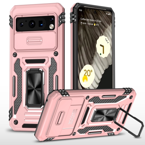 

For Google Pixel 8 Pro Armor PC + TPU Camera Shield Phone Case(Rose Gold)