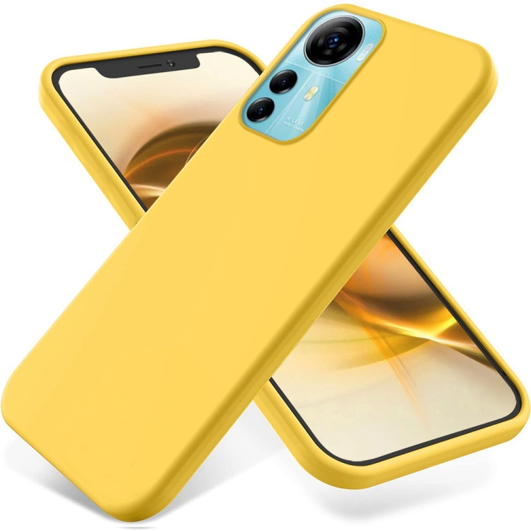 

For ZTE Blade V41 Smart Pure Color Liquid Silicone Shockproof Phone Case(Yellow)