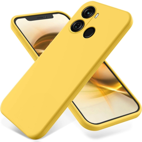 

For Itel P40 Pure Color Liquid Silicone Shockproof Phone Case(Yellow)