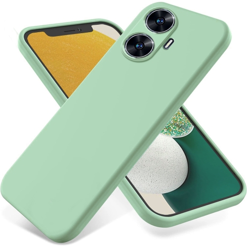 

For Realme Narzo N55 Pure Color Liquid Silicone Shockproof Phone Case(Green)