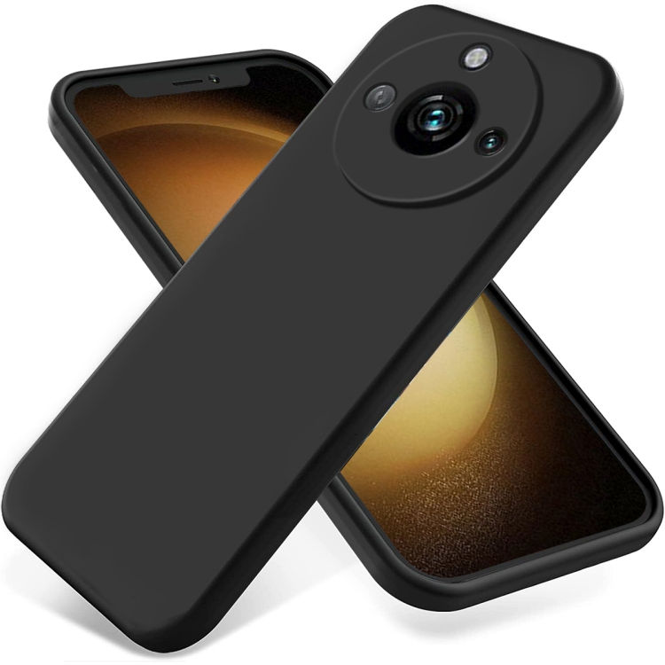 

For Realme 11 Pro / 11 Pro+ Pure Color Liquid Silicone Shockproof Phone Case(Black)
