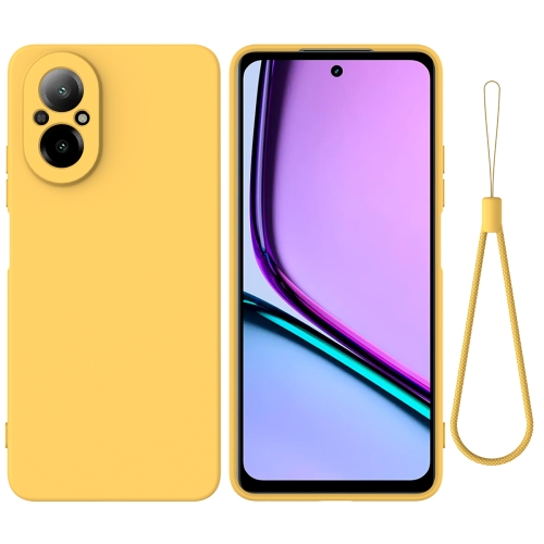 

For Realme C67 4G Pure Color Liquid Silicone Shockproof Phone Case(Yellow)