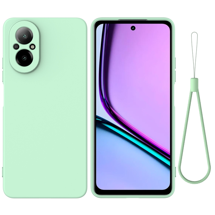 

For Realme C67 4G Pure Color Liquid Silicone Shockproof Phone Case(Green)