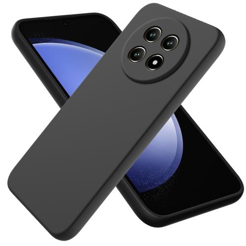 

For Realme 14 Pro Lite Pure Color Liquid Silicone Shockproof Phone Case(Black)