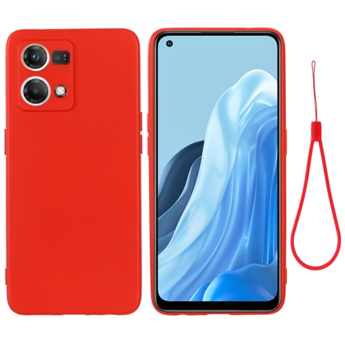 

For OPPO Reno8 4G Pure Color Liquid Silicone Shockproof Phone Case(Red)
