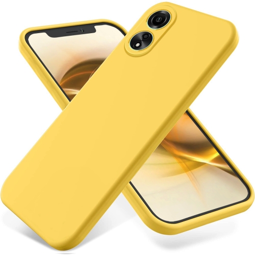 

For OPPO A78 4G Pure Color Liquid Silicone Shockproof Phone Case(Yellow)