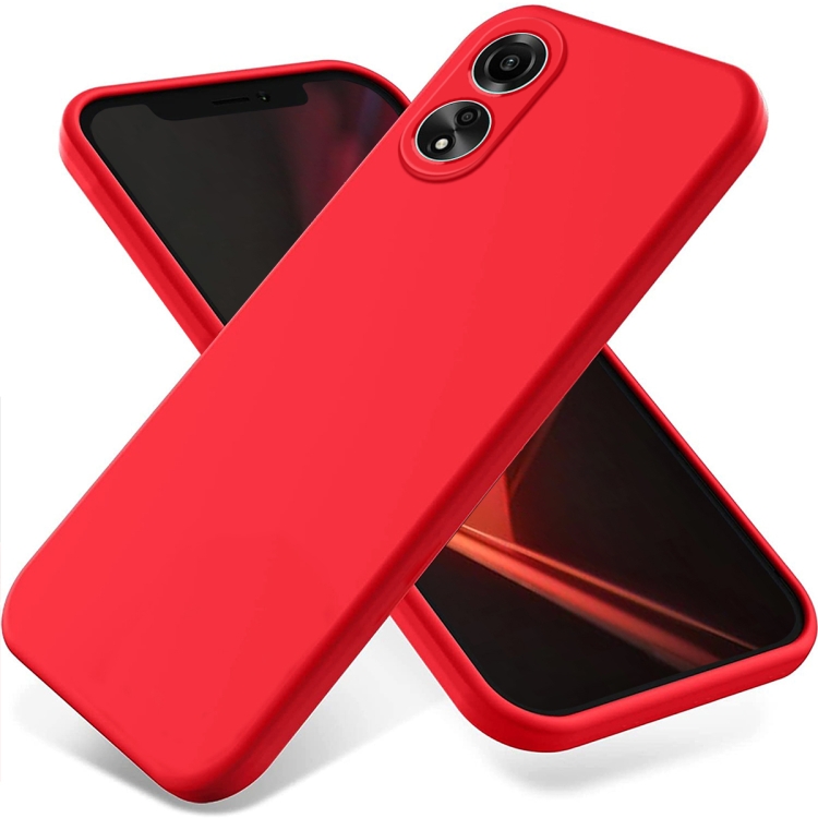 For OPPO A78 4G Solid Color Liquid Silicone Dropproof Full Coverage Phone Case(Red)