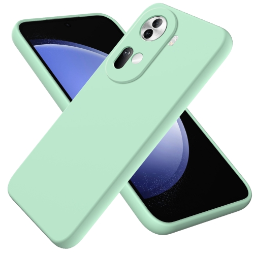 

For OPPO Reno11 5G Global Pure Color Liquid Silicone Shockproof Phone Case(Green)