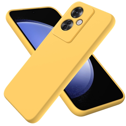 

For OPPO Reno11 F / F25 Pro Pure Color Liquid Silicone Shockproof Phone Case(Yellow)