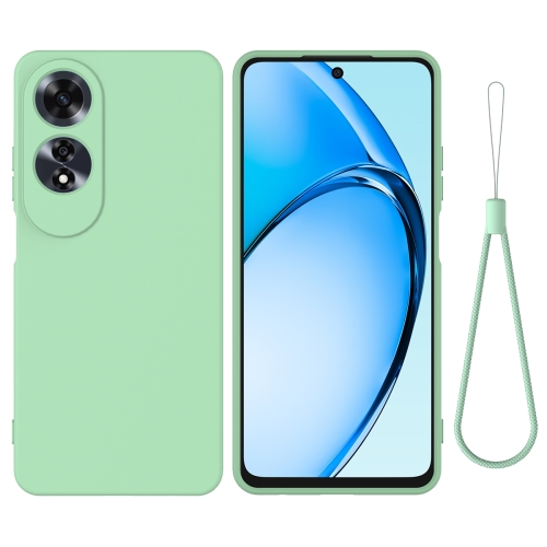 

For OPPO A60 4G Pure Color Liquid Silicone Shockproof Phone Case(Green)