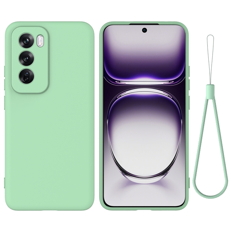 

For OPPO Reno12 Pro 5G Global Pure Color Liquid Silicone Shockproof Phone Case(Green)