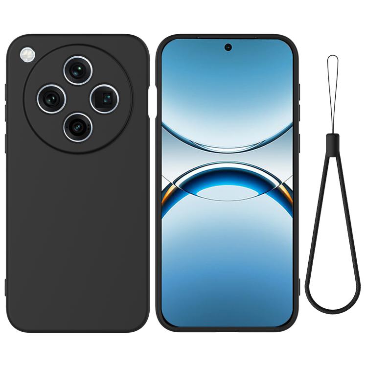 

For OPPO Find X8 Pro Solid Color Liquid Silicone Dropproof Full Coverage Phone Case(Black)