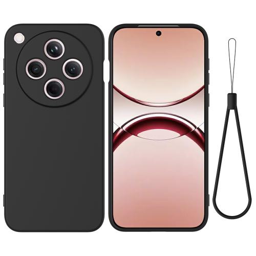 

For OPPO Find X8 Pure Color Liquid Silicone Shockproof Phone Case(Black)