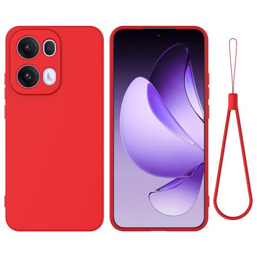

For OPPO Reno13 Pro 5G Global Pure Color Liquid Silicone Shockproof Phone Case(Red)
