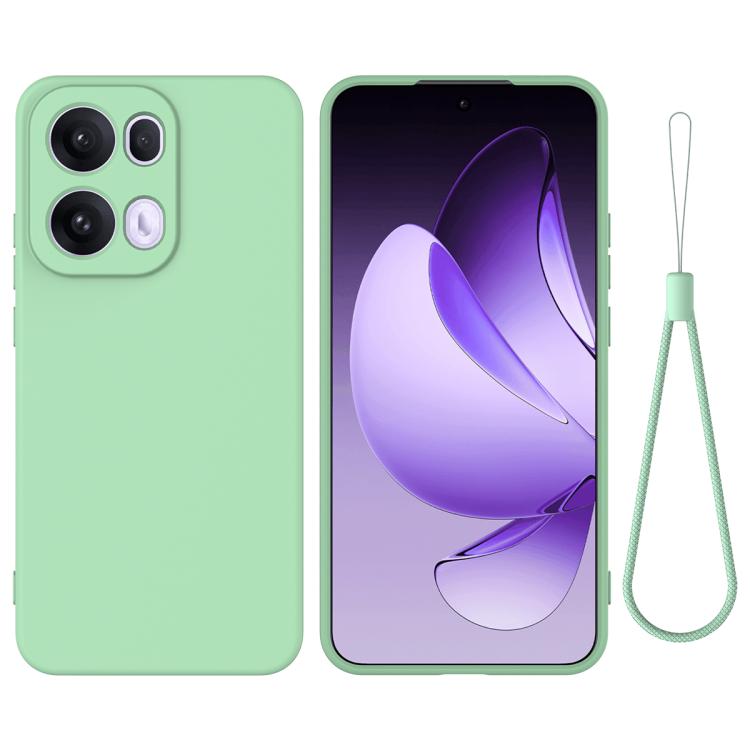 

For OPPO Reno13 Pro 5G Global Pure Color Liquid Silicone Shockproof Phone Case(Green)