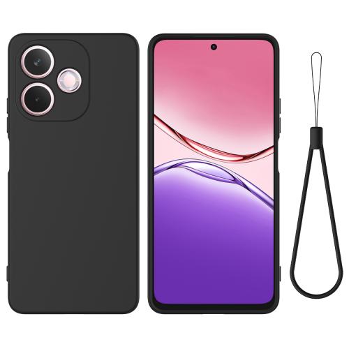 

For OPPO A5 Pro 5G Pure Color Liquid Silicone Shockproof Phone Case(Black)