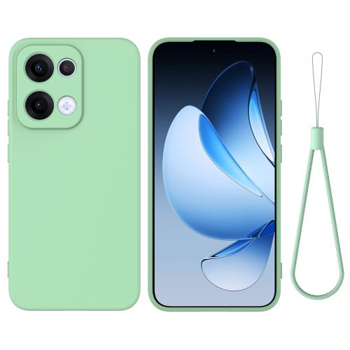 

For OPPO Reno13 5G Global Pure Color Liquid Silicone Shockproof Phone Case(Green)