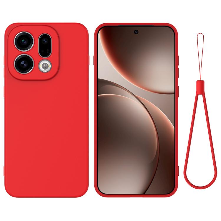 

For OPPO Find X9 Solid Color Liquid Silicone Dropproof Full Coverage Phone Case(Red)