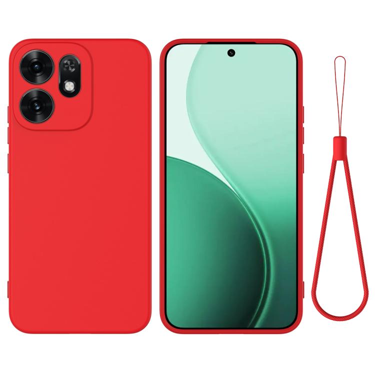 For OPPO Reno16 5G Global Solid Color Liquid Silicone Dropproof Full Coverage Phone Case(Red)