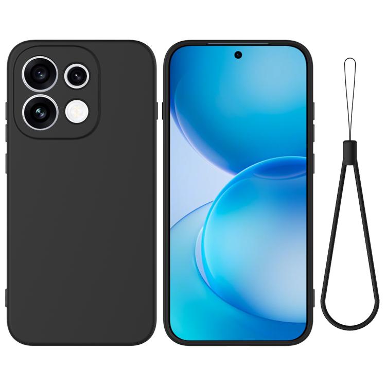 For OPPO Reno16 F / FS / Reno16c 5G Solid Color Liquid Silicone Dropproof Full Coverage Phone Case(Black)