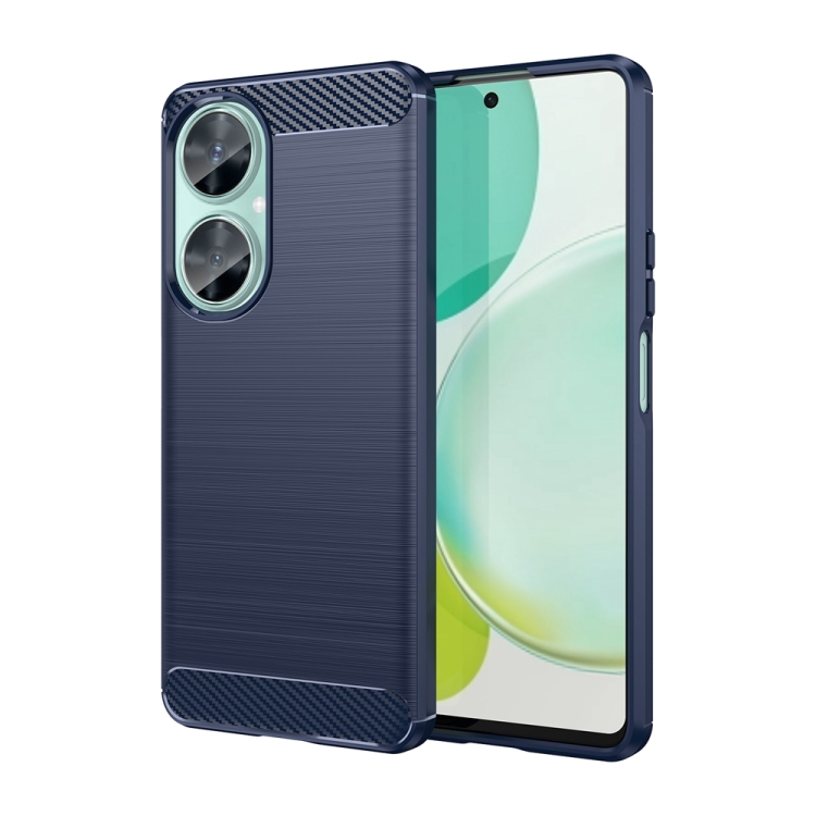 

For Huawei Enjoy 60 Pro Brushed Texture Carbon Fiber TPU Phone Case(Blue)