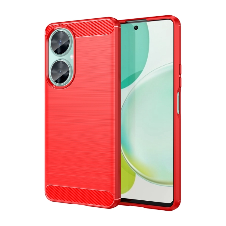 

For Huawei nova 11i Brushed Texture Carbon Fiber TPU Phone Case(Red)