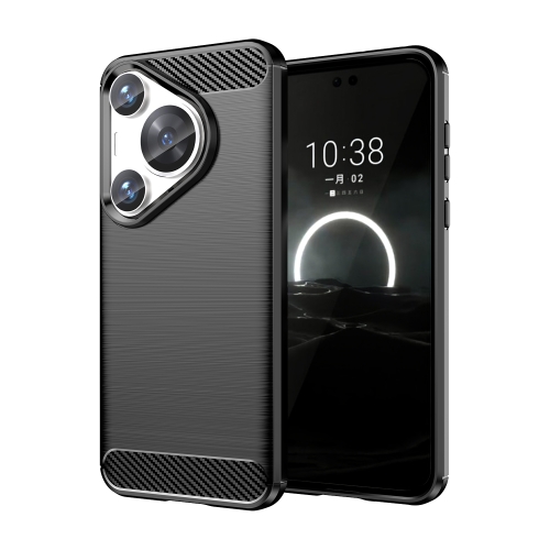 

For Huawei Pura 70 Pro / Pura 70 Pro+ Brushed Texture Carbon Fiber TPU Phone Case(Black)