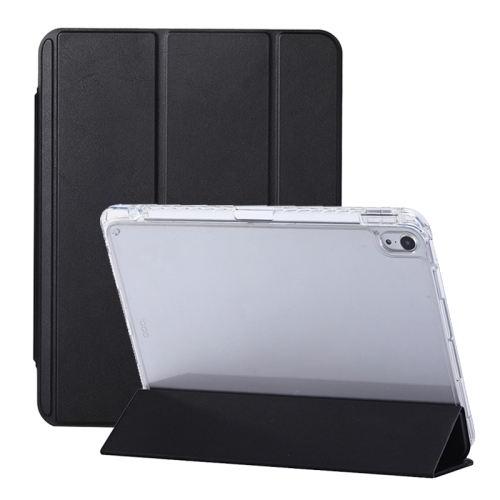 

For iPad Air 2022 / 2020 10.9 3-Fold Lock Buckle Leather Smart Tablet Case(Black)