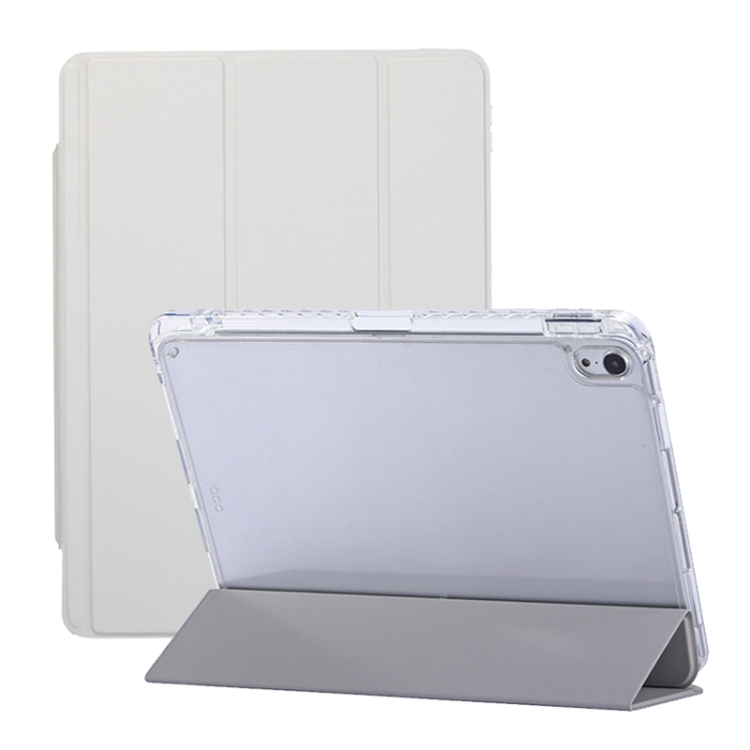 

For iPad Air 2022 / 2020 10.9 3-Fold Lock Buckle Leather Smart Tablet Case(Grey)