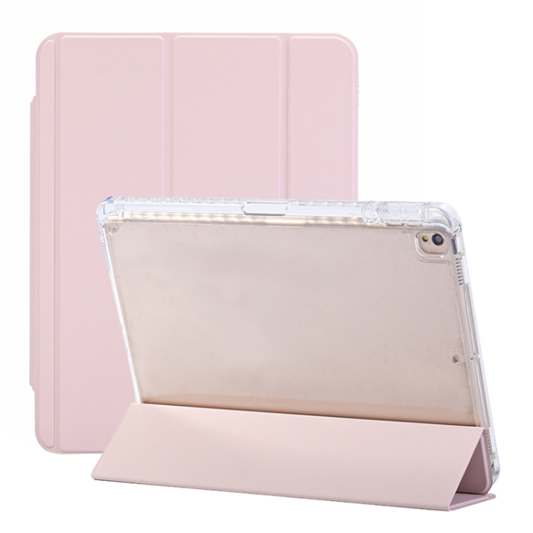 

For iPad 10.2 2021 / 2020 / 10.5 3-Fold Lock Buckle Leather Smart Tablet Case(Pink)