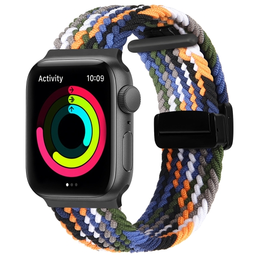 

Magnetic Fold Clasp Woven Watch Band For Apple Watch 8 41mm(Denim Color)