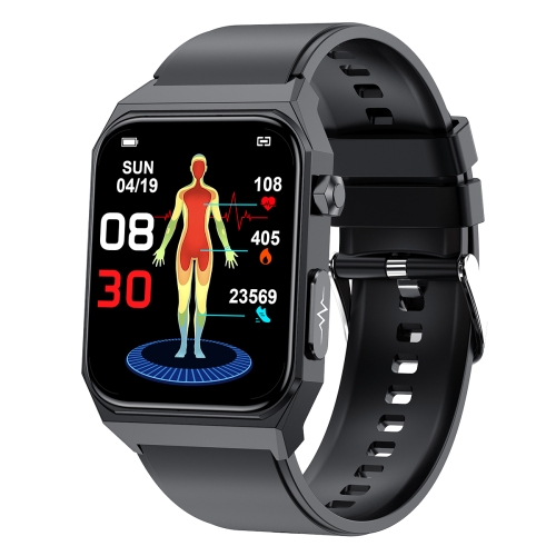 E530 1.91 inch IP68 Waterproof Silicone Band Smart Watch Supports ECG / Non-invasive Blood Sugar(Black) умный будильник xiaomi qingping bluetooth alarm clock green cgd1