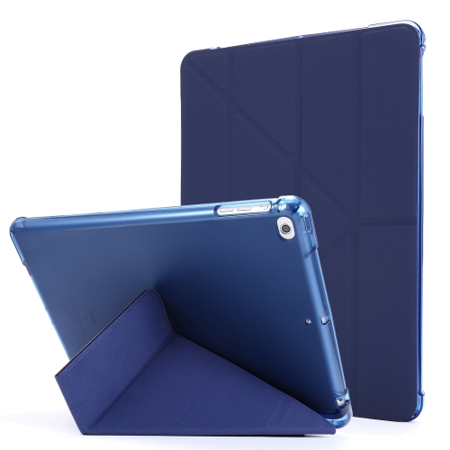 For iPad Air 2 Airbag Deformation Horizontal Flip Leather Case with Holder & Pen Holder(Dark Blue)