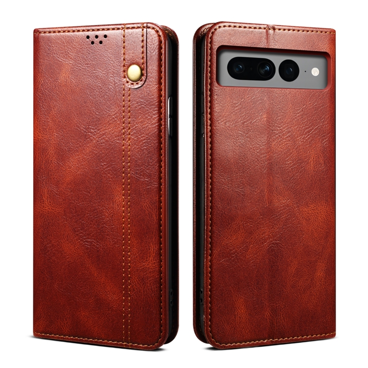 

For Google Pixel 8 Oil Wax Crazy Horse Texture Leather Phone Case(Brown)