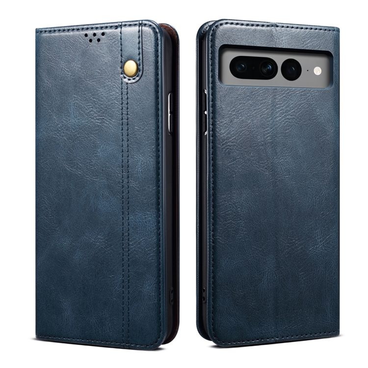 

For Google Pixel 8 Oil Wax Crazy Horse Texture Leather Phone Case(Blue)