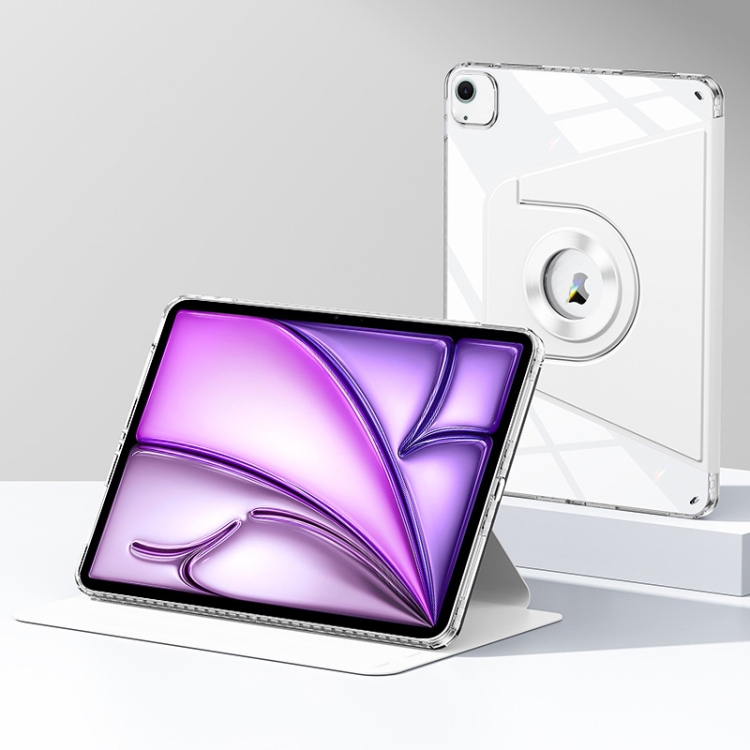 

For iPad Air 13 2024 Magnetic Split Leather Smart Tablet Case(White)