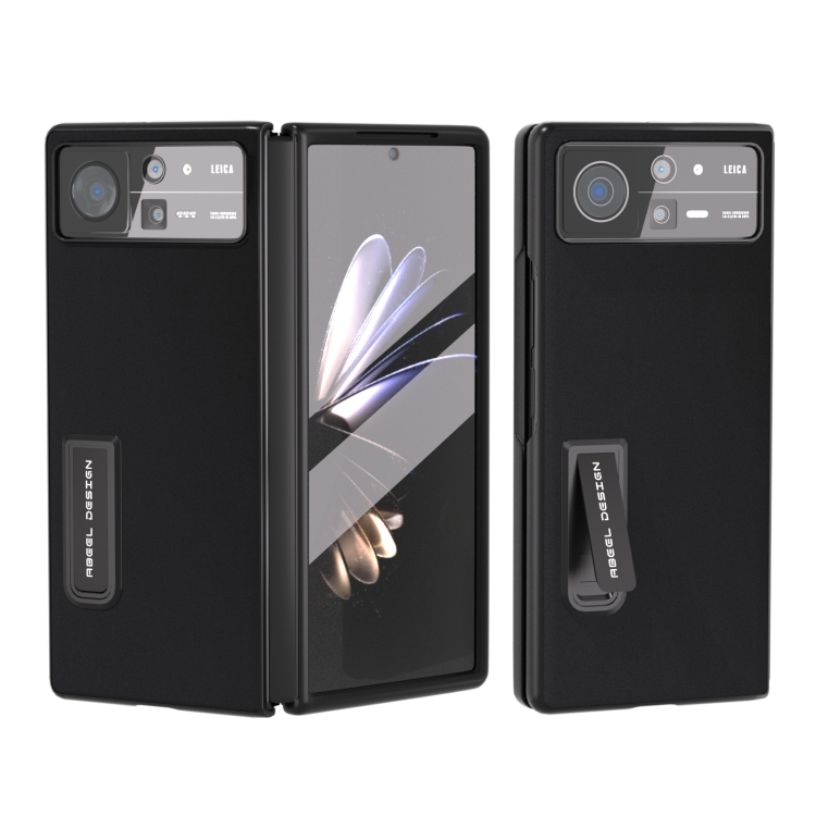 

For Xiaomi Mix Fold 2 Integrated Genuine Silky Soft ABEEL Black Edge Phone Case with Holder(Black)