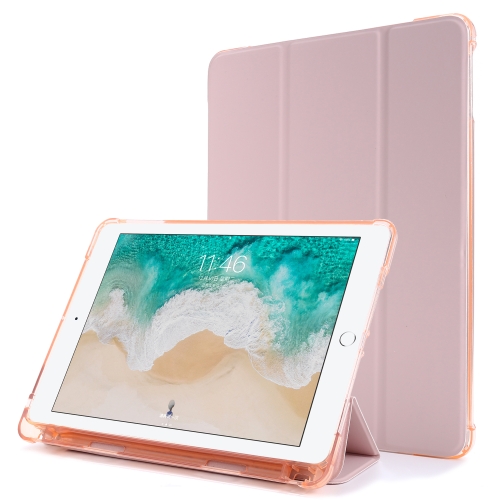 For iPad Air 2 Airbag Horizontal Flip Leather Case with Three-fold Holder & Pen Holder(Pink)