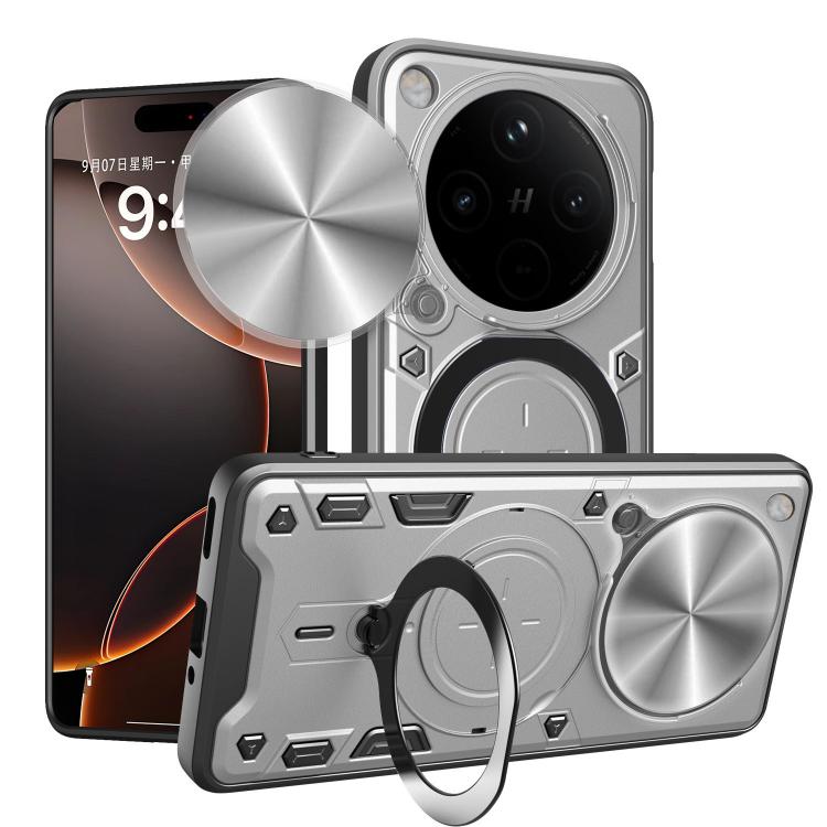

For OPPO Find X8 CD Texture Sliding Camshield Magnetic Holder Phone Case(Silver)