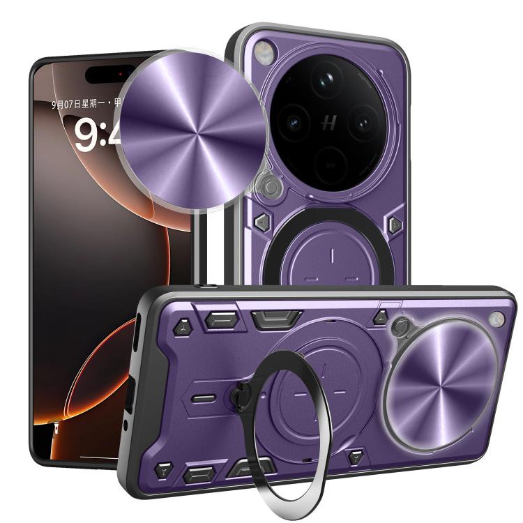 

For OPPO Find X8 CD Texture Sliding Camshield Magnetic Holder Phone Case(Purple)