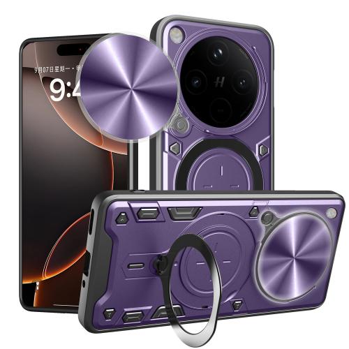 

For OPPO Find X8 Pro CD Texture Sliding Camshield Magnetic Holder Phone Case(Purple)