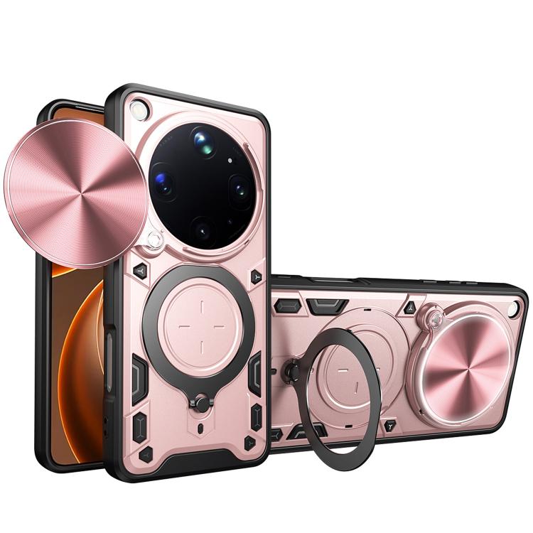 

For OPPO Find X9 Ultra CD Texture Sliding Camshield Magnetic Holder Phone Case(Pink)