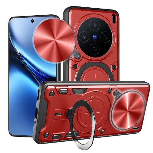 

For vivo X200 5G CD Texture Sliding Camshield Magnetic Holder Phone Case(Red)