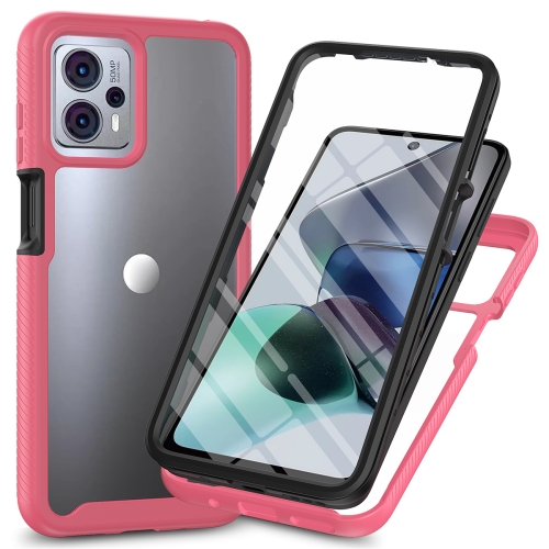 

For Motorola Moto G13 / G23 Starry Sky Full Body Hybrid Shockproof Phone Case with PET Film(Frosted Pink)