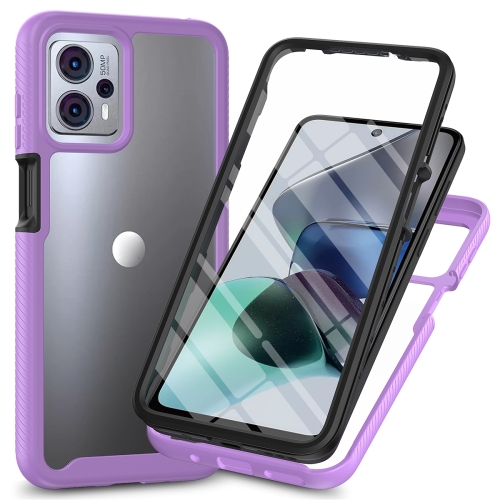 

For Motorola Moto G13 / G23 Starry Sky Full Body Hybrid Shockproof Phone Case with PET Film(Purple)