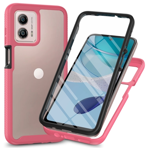 

For Motorola Moto G53 Starry Sky Full Body Hybrid Shockproof Phone Case with PET Film(Frosted Pink)